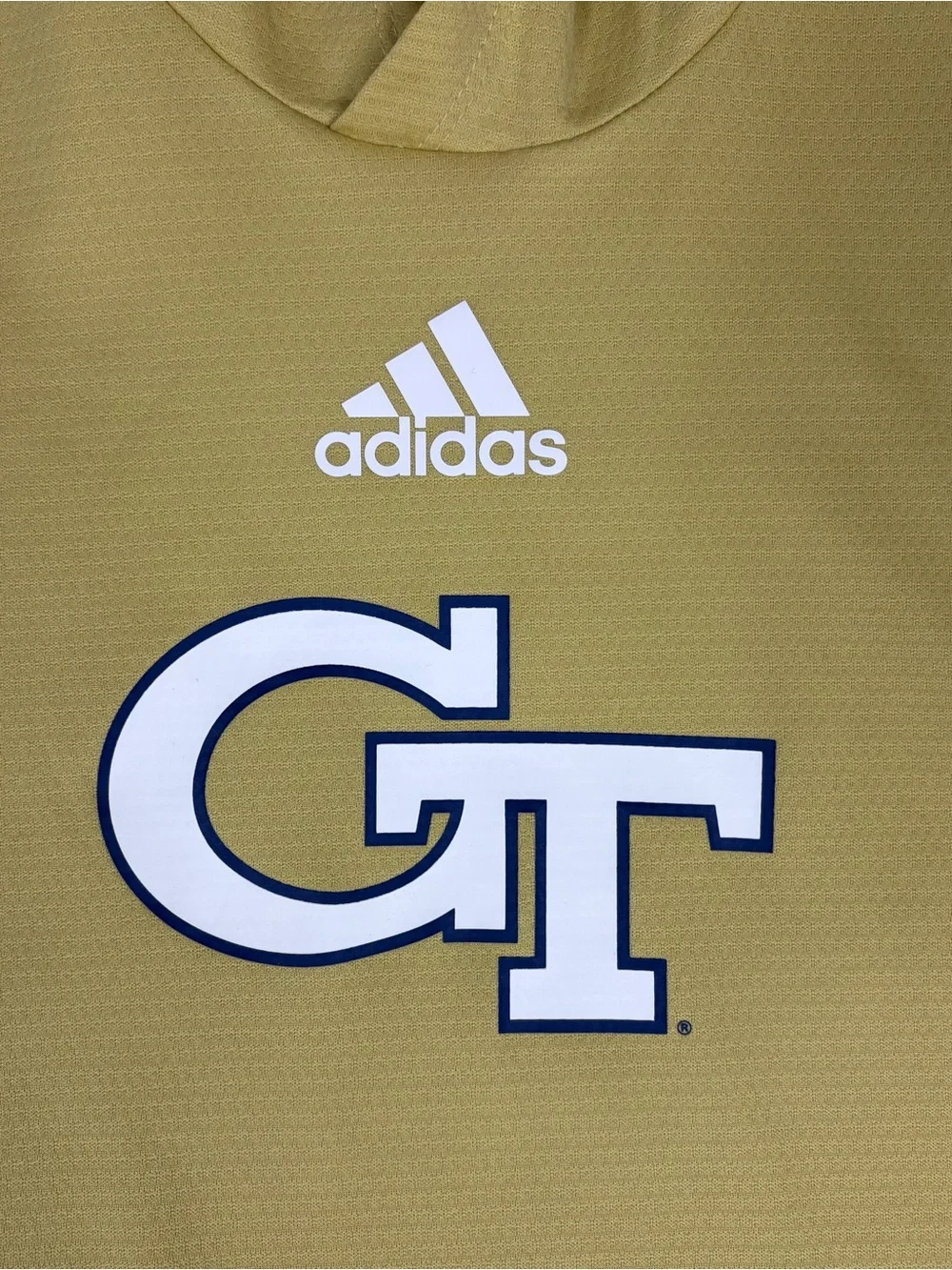 Georgia Tech Adidas Hoodie Mens XLT Gold Long Sleeve Shirt Team Player Issued